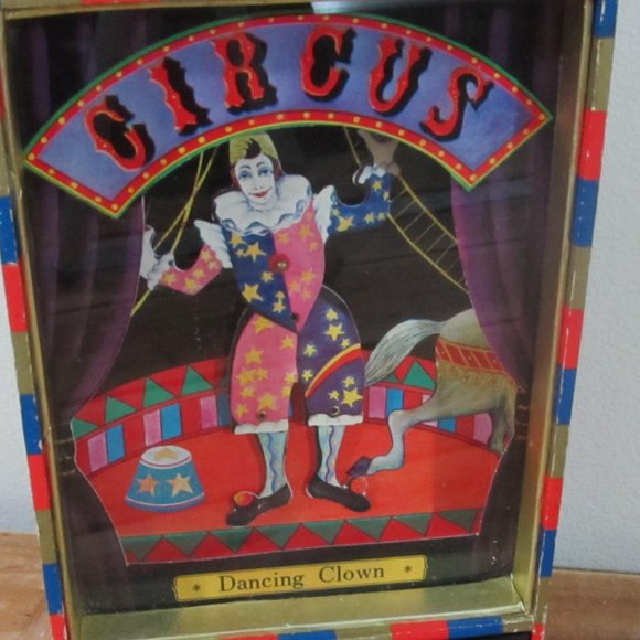 CIRCUS CLOWN Music Box with drawer, Vintage - Picture 1 of 10
